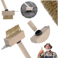 SZCZOTKA DO CZYSZCZENIA KOSTKI BRUKOWEJ BRUKU STALOWY SKROBAK Z TRZONKIEM