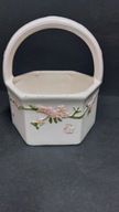 Stary CERAMICZNY KOSZYK motyw kwiatowy vintage design