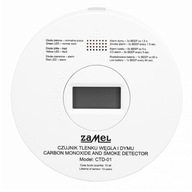 Czujnik detektor tlenku węgla czadu i dymu Zamel CTD-01