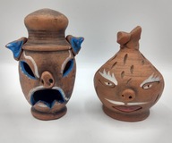 Prekolumbijskie 2 STARE figurki z terakoty CIEKAWE