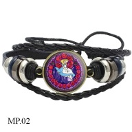 Skórzana bransoletka - Alicja w Krainie Czarów