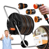 ZESTAW WĄŻ OGRODOWY ZWIJANY Z PISTOLETEM I ZŁĄCZKAMI 30 METRÓW DŁUGOŚCI