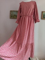 SHEIN CURVE SUKIENKA długa lekka falbanki XL 42