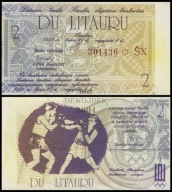 BNB - LITWA SZAWLE Šiauliai 2 Litu Litai 1991 # 301436 ŠX # 2 Litauru # UNC