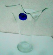 Wazon szklany asymetryczny rant kobaltowe oczko