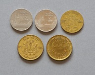 TAJLANDIA 1 BAHT 1990-93, 25-50 SATONGÓW 1957-1980 ZESTAW 5 SZT. (11)