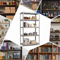 REGAŁ REGULOWANY MAGAZYNOWY METALOWY SKRĘCANY SOLIDNY DO GARAŻU SPIŻARNI