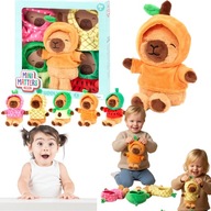 ZESTAW PLUSZOWA KABIBARA MASKOTKA MIS PLUSZAK MIEKKA + UBRANKA OWOCE