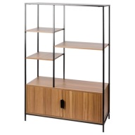 Brązowa Szafka Loft z Półkami 76,5x35x118 cm Metal Drewno MDF