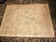 Paris - Paryż duży stary plan miasta