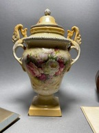 DUŻA AMFORA. ANGIELSKI ZABYTEK. CERAMIKA ZDOBIONA KWIATAMI. UNIKAT #767