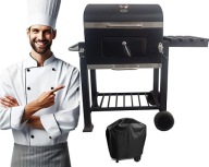 Grill Węglowy Angular z Pokrowcem Ruszt Żeliwny Duży Przenośny BBQ Ogrodowy