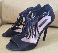 Czarne używane sexi szpilki z frędzlami Jenny Fairy 36