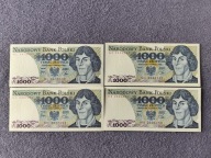 Zestaw 4 Banknotów 1000 zł 1982 r. Stan UNC Różne Serie