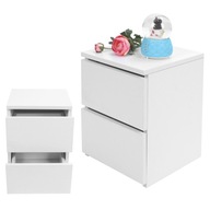 NOCNA BIAŁA STOLIK NOCNY DWIE SZUFLADY 30X30X40cm SYPIALNIA SALON BIURO