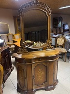 STYLOWA WŁOSKA KOMODA LUSTRO konsola barek gięta MEBLE STYLOWE Italy rokoko