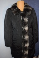 Jass Piękny płaszcz czarny z futerkiem_46