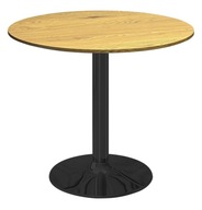 OKRĄGŁY STÓŁ LUGANO| Drewniany blat| czarna noga