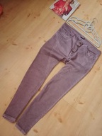 fioletowe spodnie dżinsowe proste na guziki 44 ze średnim stan