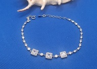 ELEGANCKA SREBRNA DAMSKA BRANSOLETKA KAMIENIE SWAROVSKIEGO PRÓBA 925