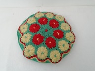 PRACA RĘCZNA SZYDEŁKO PIĘKNA DEKORACYJNA PODUSZKA Z WYPEŁNIENIEM śr.. 40 cm