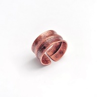 Regulowana obrączka z czystej miedzi. Ręczna robota.