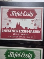 Gniezno okupacja. Gnieźnieńska fabryka octu, etykieta 1