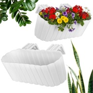 DONICZKA DONICA BALKONOWA WISZĄCA SKRZYNKA NA BALUSTRADĘ BIAŁA DŁ. 38cm