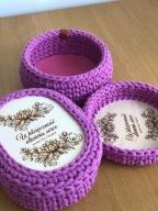 Zestaw 3 Koszyczków Hand-made Puzderka Filc Prezent