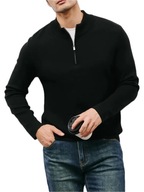 Męski Sweter Old Money – Quarter Zip ze Stójką, Jesień/Zima