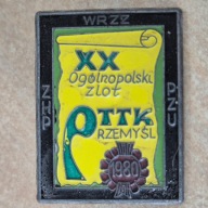 Odznaka PTTK Przemyśl 1980 XX Zjazd ZHP, PZU harcerstwo)