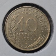 *FRANCJA [0113]*10 centymów CENTIMES 1990 Piąta Republika, Marianna Rośliny