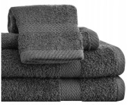 4 x KOMPLET RĘCZNIKÓW 2x 70x140 2x 50x100 RĘCZNIKI SZARE GRUBE HOTELOWE SPA