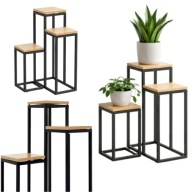 KWIETNIK STOJĄCY METALOWY CZARNY NA KWIATY STOJAK