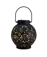 Ogrodowy Lampion Solarny w Stylu Azjatyckim - Czarny