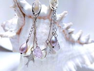 Srebrne kolczyki 925 z ametystem i perłami