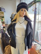 Kurtka zimowa czarna, puchowa krótka Italy r. Uni M/L !!!