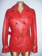 SUPER kurtka CZERWONA 100% SKORA NATURALNA 38