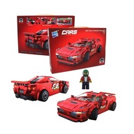 Klocki samochód zestaw klocków konstrukcyjnych wyścigowy czerwony 322el