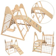 DREWNIANY PLAC ZABAW DLA DZIECI DO ZABAWY W DOMU 5 W 1