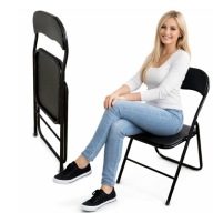 KRZESŁO OGRODOWE BIUROWE CATERING BANKIET KOMUNIA SKŁADANE CZARNE WESELE