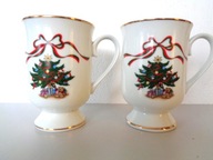 BOŻE NARODZENIE ŚWIĄTECZNE KUBKI porcelana japońska kpl. 2 szt.