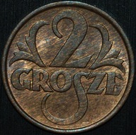2 grosze 1928 - menniczy egzemplarz - kolor RB