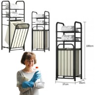 DUŻY KOSZ NA PRANIE 45L POJEMNIK DO PRANIA STABILNA PÓŁKA ŁAZIENKOWA