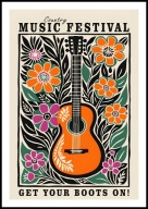 A2 PLAKAT MUZYCZNY MUZYKA COUNTRY MUSIC FESTIVAL GET YOUR BOOTS ON