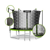 SOLIDNA TRAMPOLINA Z SIATKĄ DRABINKĄ Neo-Sport 252 cm