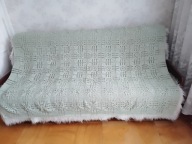 Koronkowa narzuta z bawełnianych nici - +/- 190cm x 135 cm - bdb !!