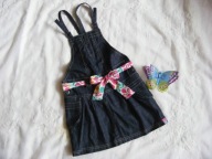 Śliczna Spódniczka ogrodniczka z kokardą -- 98