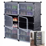 Szafka na buty modułowa czarna organizer regał PETRA 6 modułów 88x94,5