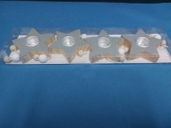 Drewniany świecznik gwiazdki 4 świece Jysk